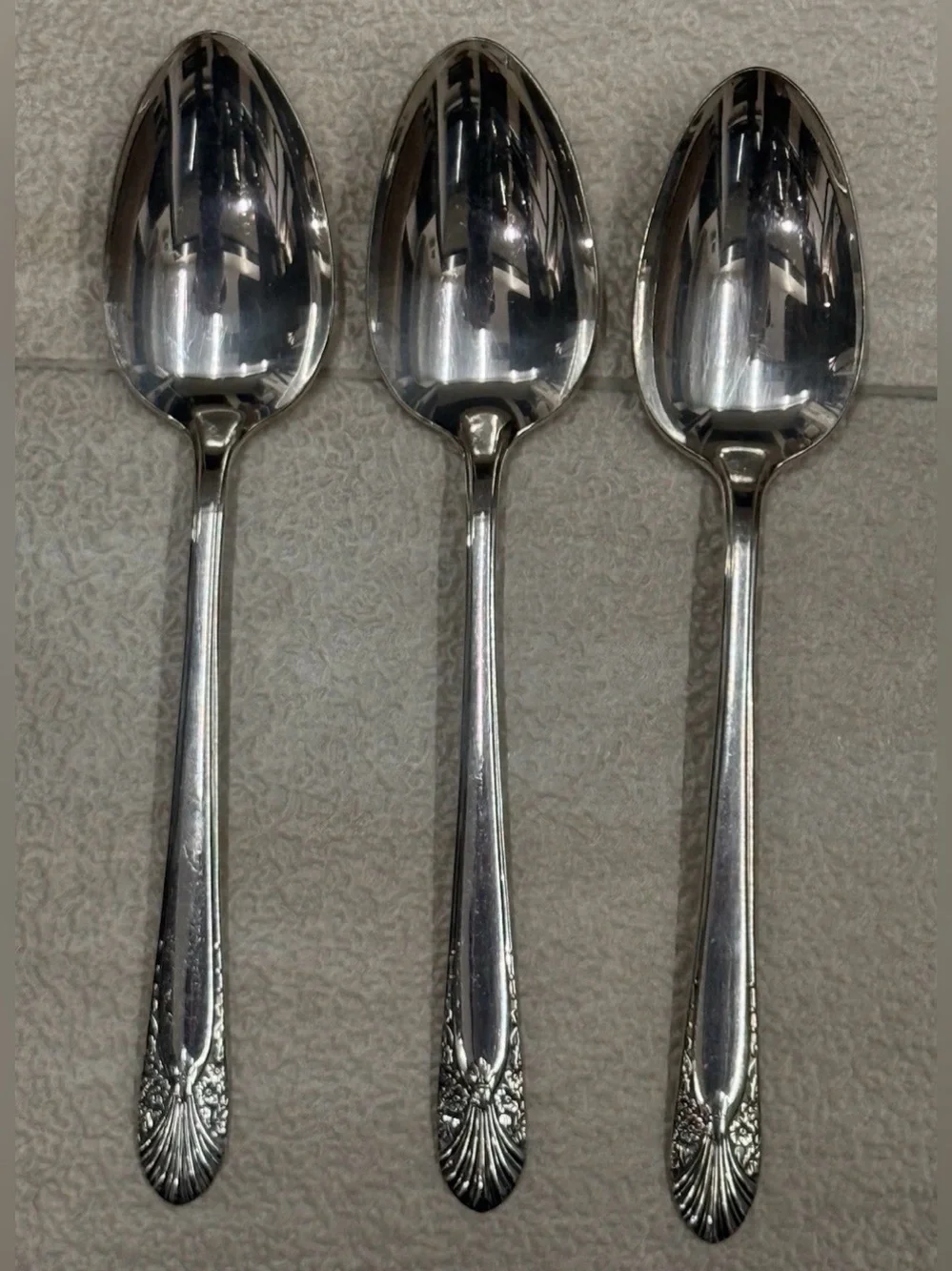 Crown Silverplate Radiance Spoons Lot of 3 Silver Flatware Soup Spoons 1939